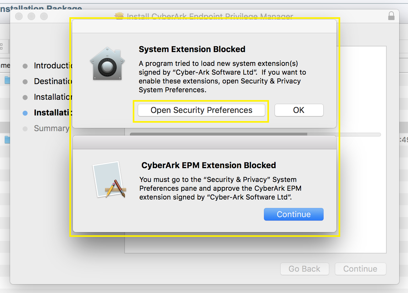 EPM - Mac Agent - CyberArk EPM Extension Blocked / System Extension Blocked