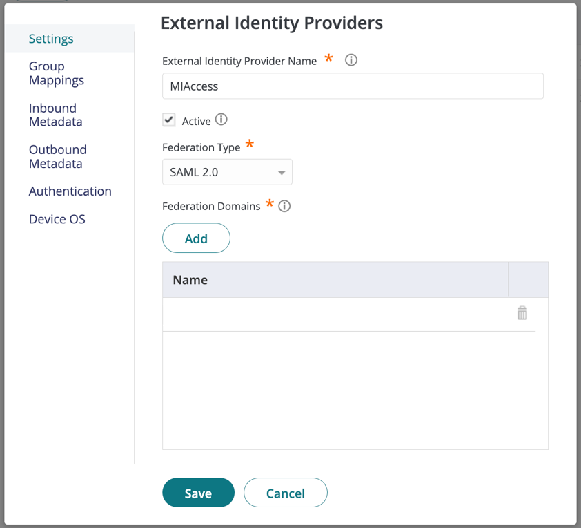 Configuring MobileIron Access as delegated Identity Provider for