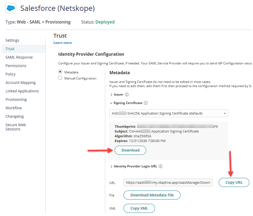 How to configure Netskope SAML proxy for CyberArk Identity and Salesforce