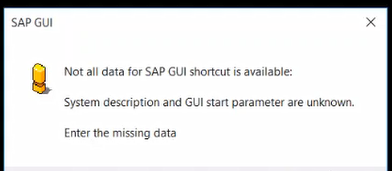 PSM-SAPGUI connector prompts error --Not all data for SAP GUI shortcut ...