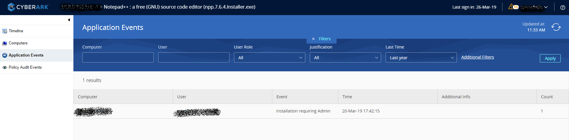 Unable to view event details in console - EPM Server 10.8 (only ...