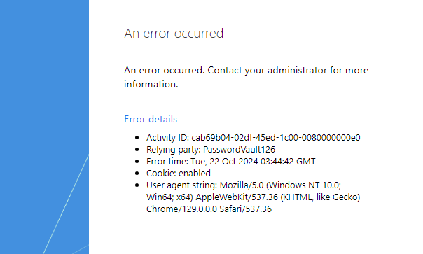 PVWA - SAML Authentication via ADFS throws 