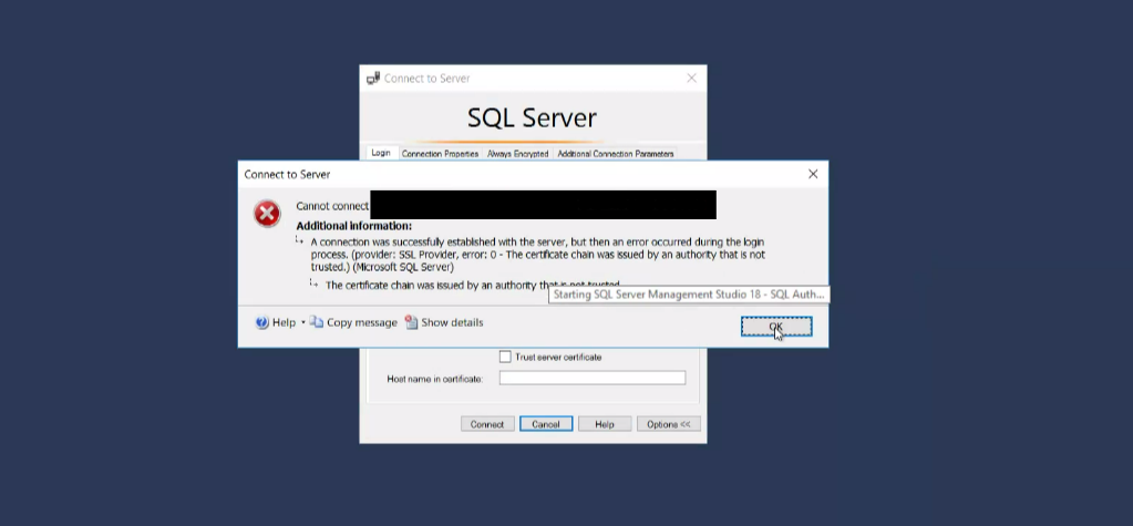 Failure to open MS SQL Studio v20 through PSM
