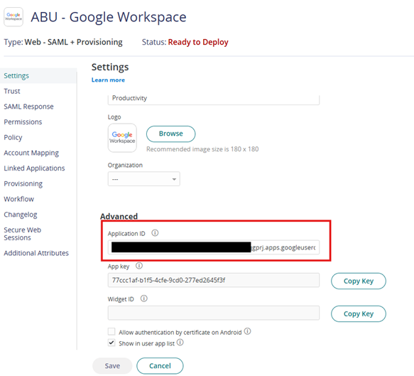 Outbound Provisioning from Identity to Google: 'This app is blocked'