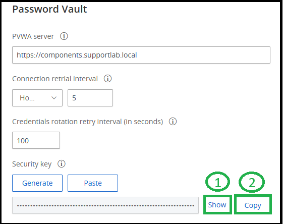 EPM Must Click Show Before Copying Credentials Rotation Policy Secret Key