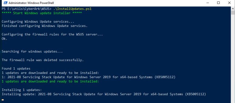 Vault Server: Windows Updates With Windows Server Update Services (WSUS)