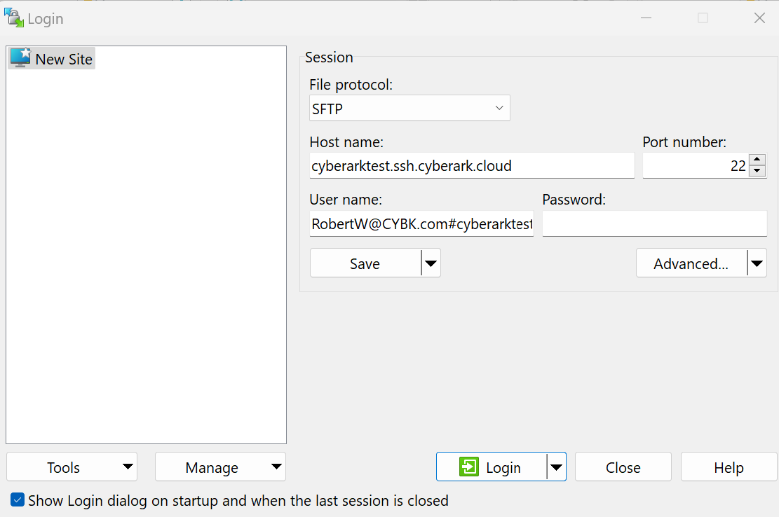CyberArk SIA configuring WinSCP for Linux connections