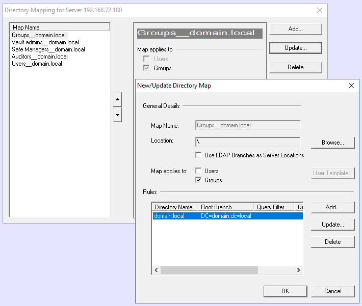 PVWA = LDAP integration mapping fails with error 