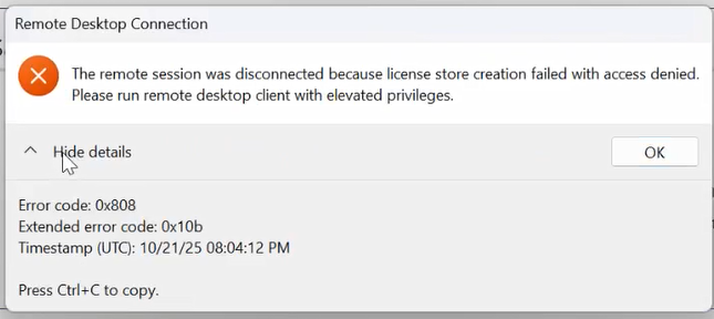 Windows 11 22H2+ PSM-RDP Issues