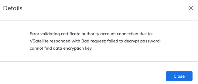 MS AD CS broken - failed to decrypt password: cannot find data ...