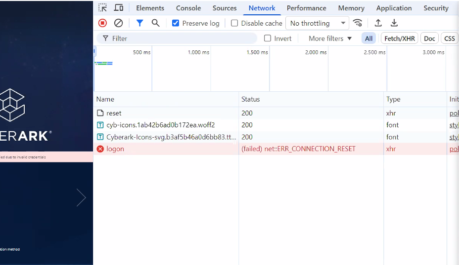 PVWA - "Access is denied due to invalid credentials" error upon ...